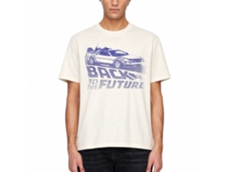 Rockinstone Back To The Future Movie Future Fade Solid Natural Adult T-shirt Size:xxl