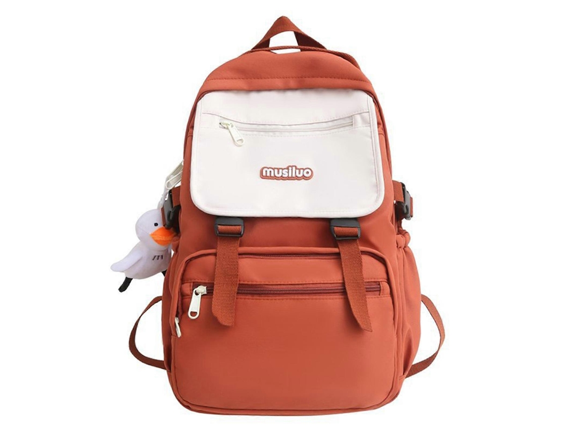 Mochila Feminina Moderna Para Viagens, Com Grande Capacidade Para Guardar Livros E Laptop, Ideal Para Escola E Viagens, Na Cor Laranja.