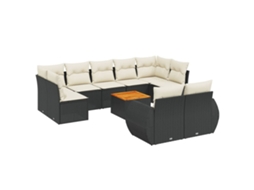 Garden Sofa Set, Garden Sofa Sets Vidaxl Preto Rattan / Vime (n/a)
