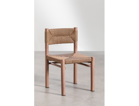 SKLUM Pack de 4 Cadeiras de Jardim Greitiel Vime Sintético Natural