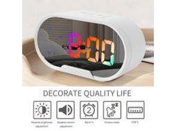 Baok-relógio Despertador Digital Led Rgb De 5,5 Polegadas Espelho Volume Ajustável Usb Snooze Decoração De Quarto
