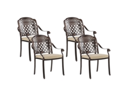 Conjunto De Cadeiras Em Estilo Vintage BELIANI Manfria De Alumínio Castanho Escuro 53x64x92