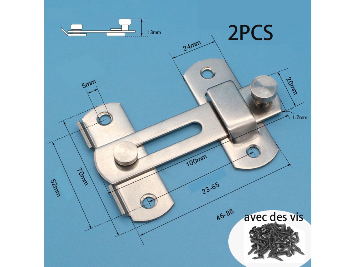 Fechadura Para Porta De Correr, Tamanho Aproximado De 100 X 70 X 13 Mm, Janelas, Guarda-roupas E Jardins