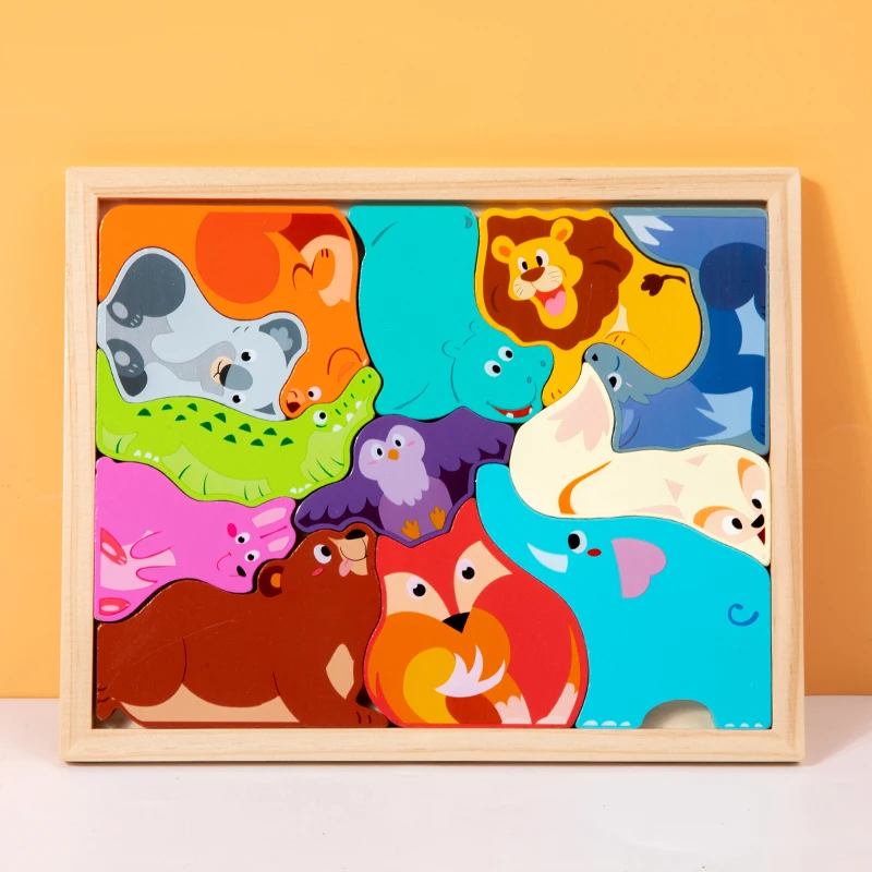 Quebra-cabeça 3d De Madeira Para Bebês - Brinquedo Educativo E Cognitivo Com Mecanismo De Preensão.