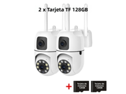 Câmera de Rede Ip Ptz Wifi Hd de 8 Mp com Visão Noturna MDUG (pacote com 2 Unidades, 128 Gb)