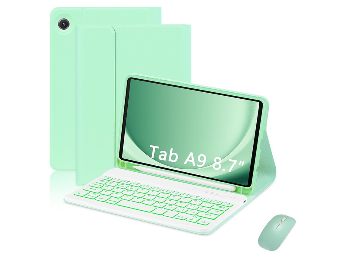 Capa de Teclado Bluetooth para Samsung Tab A9 8.7 XIAOMOYU com teclado retroiluminado, colorido