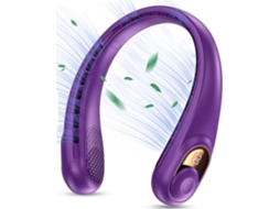 Ventoinha De Pescoço Sem Pás, 3 Velocidades, Baixo Ruído, Viagem E Desporto, Roxo