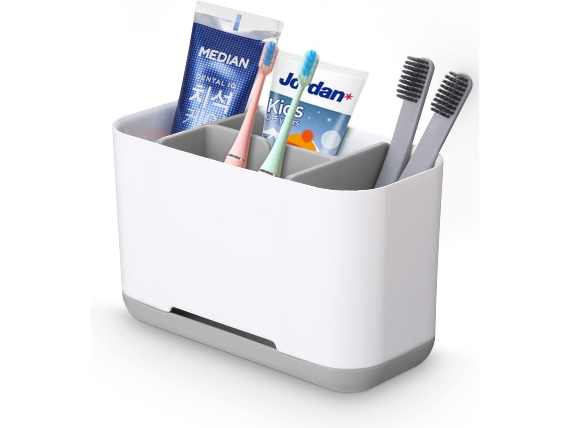 Suporte para Escova de Dentes, Removível, Pasta, Branco AQUAFORGE