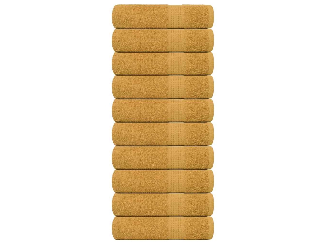 Toalhas de Banho Frogn, 10 Unidades, Douradas, 70x140 Cm, 360 G/m BRILVIBERA