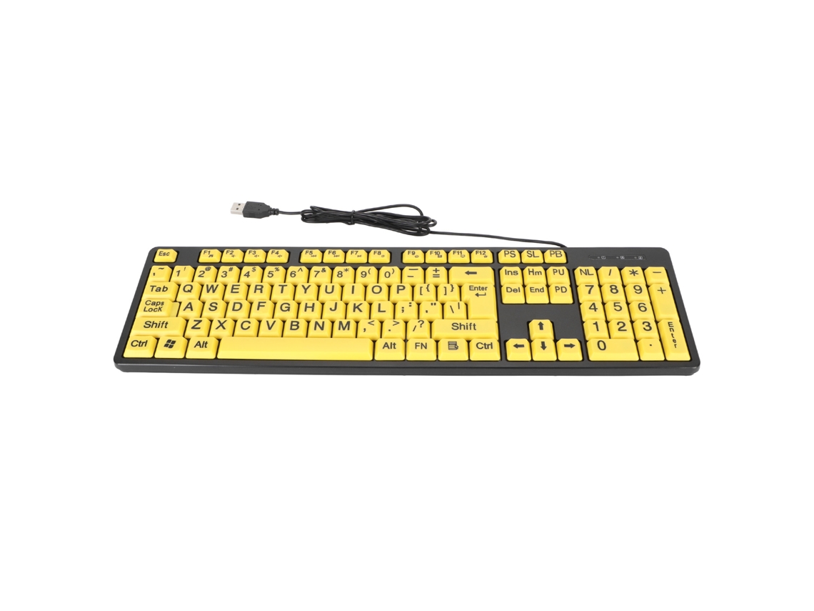 Teclado De Computador Com Fio Usb De Impressão Grande