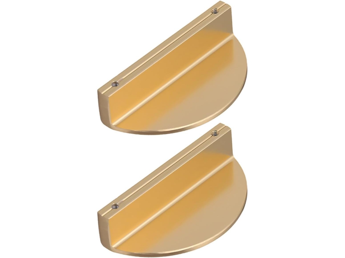Puxadores Semicirculares Genéricos Para Armários E Móveis, 2 Peças Com Acabamento Em Dourado Escovado, Fáceis De Remover