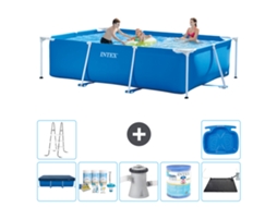 Intex Piscina Com Estrutura Retangular - 300x200x75 Cm - 8-peças S30164