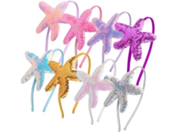 Conjunto De 8 Tiaras Com Estampa De Estrela-do-mar Para Meninos E Meninas - Design Náutico - Acessórios Para Cabelo