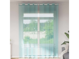 Vidaxl Cortinas De Voile Com Ilhós 2 Pcs Turquesa