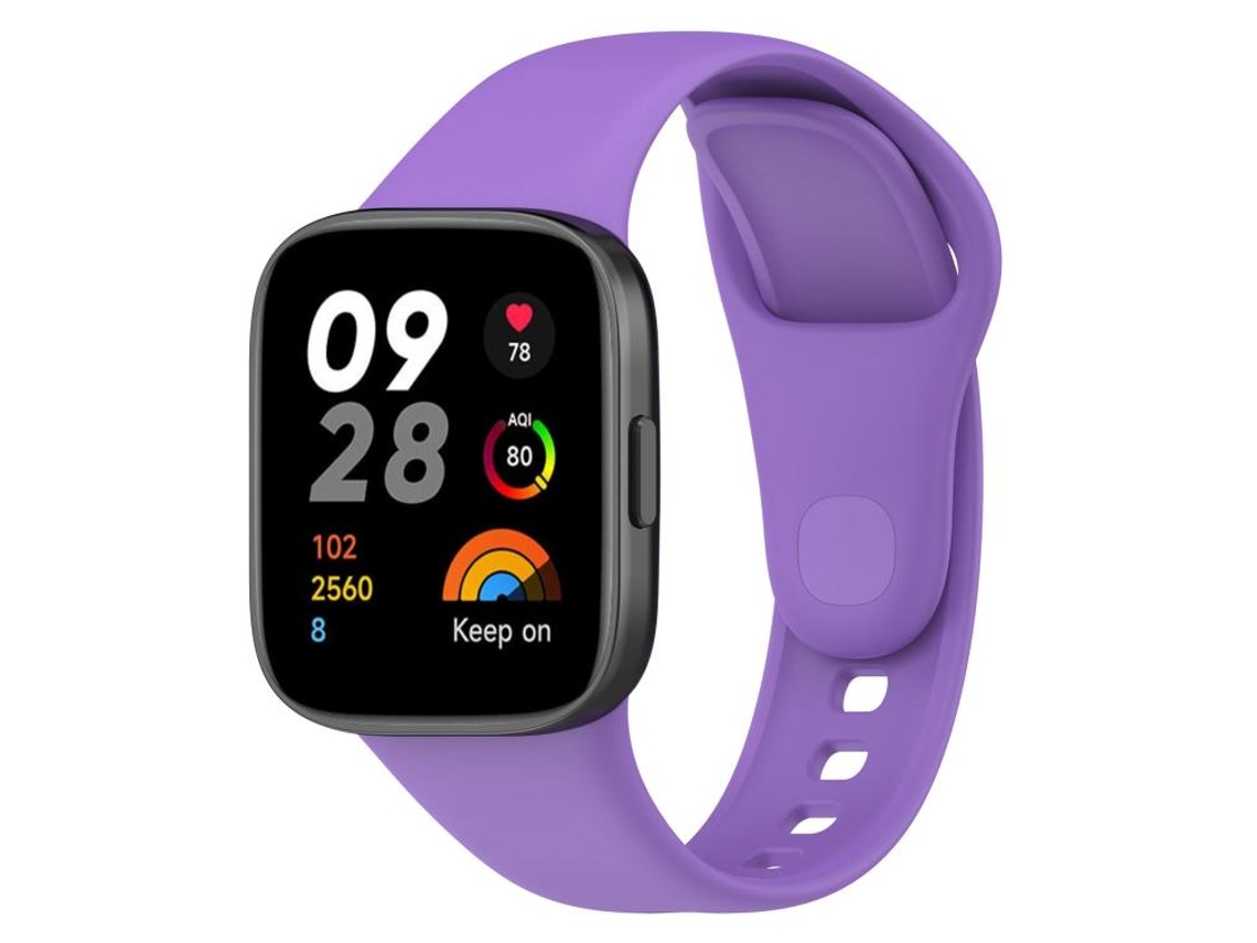 Bracelete para Redmi Watch 3 Silicone Cor Sólida Botão Roxa XIAOMOYU