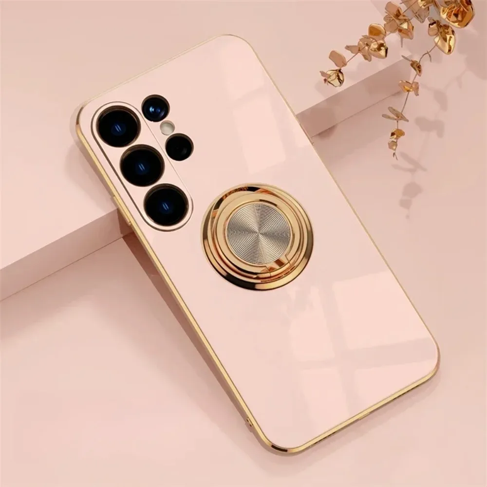 (rosa, Galaxy S25) Capa Para Celular Com Suporte Magnético Giratório 360°, À Prova De Quedas.
