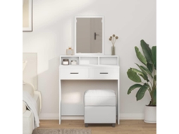 Vidaxl Mesa De Vestir Branco 79 X 41 X 140 Cm Derivados De Madeira