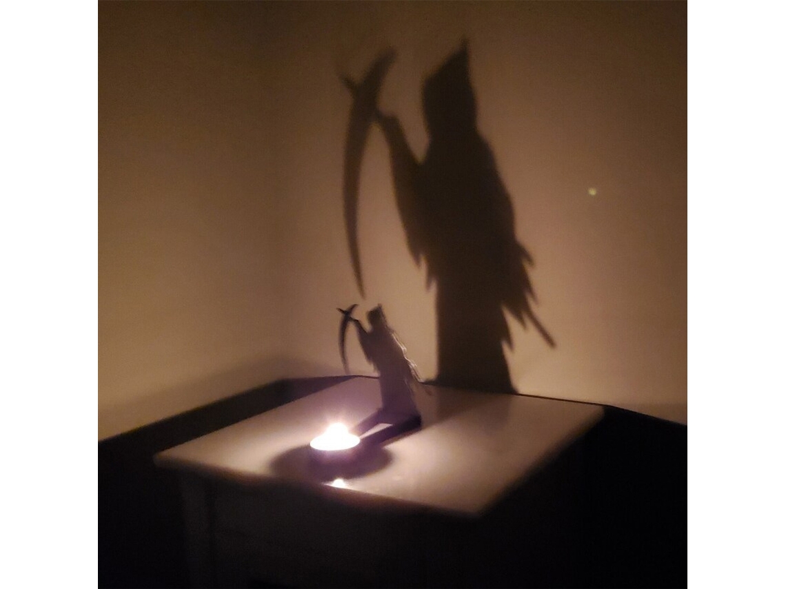 Laxiscreed Castiçal De Sombra Divertida Com Vela Para Halloween E Decoração Assustadora