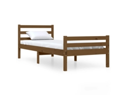 Estrutura Cama Pequena Solteiro MAISON EXCLUSIVE em Madeira Castanho Mel (75x190 cm)