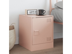 Vidaxl Mesa De Cabeceira 34,5x39x44 Cm Aço Rosa