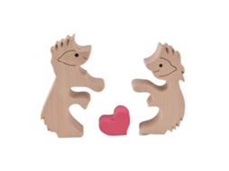 Ornamento de Madeira com Coelhos Pequenos para Decoração e Presentes LAXISCREED