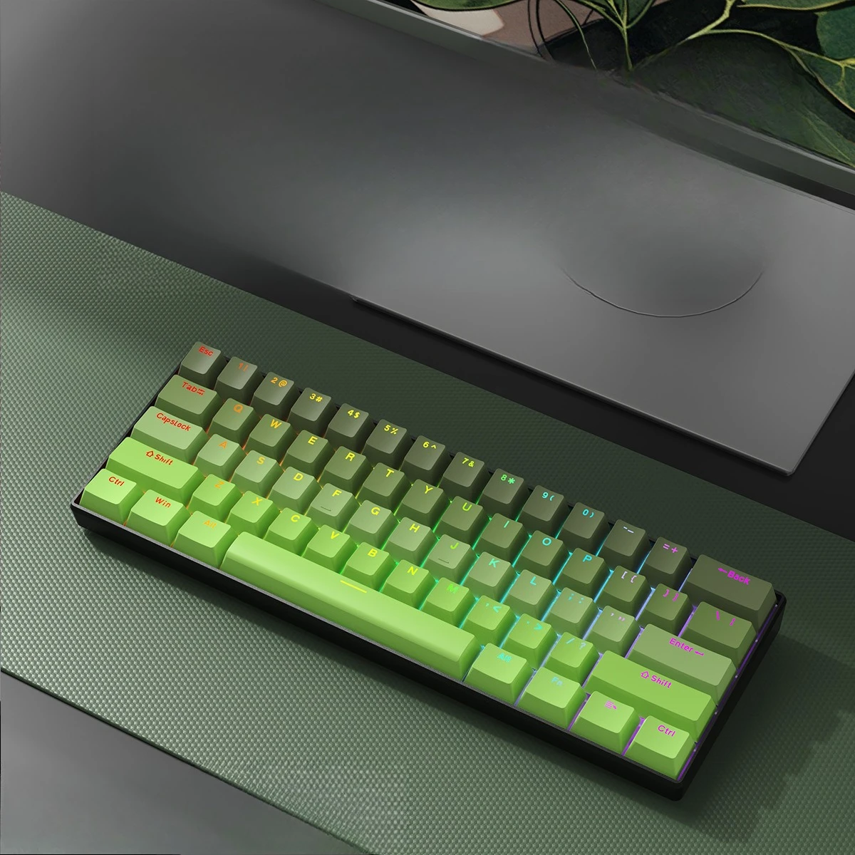 (azul) Teclado Mecânico Para Jogos Sem Fio Com Bluetooth E Rgb Tri-mode