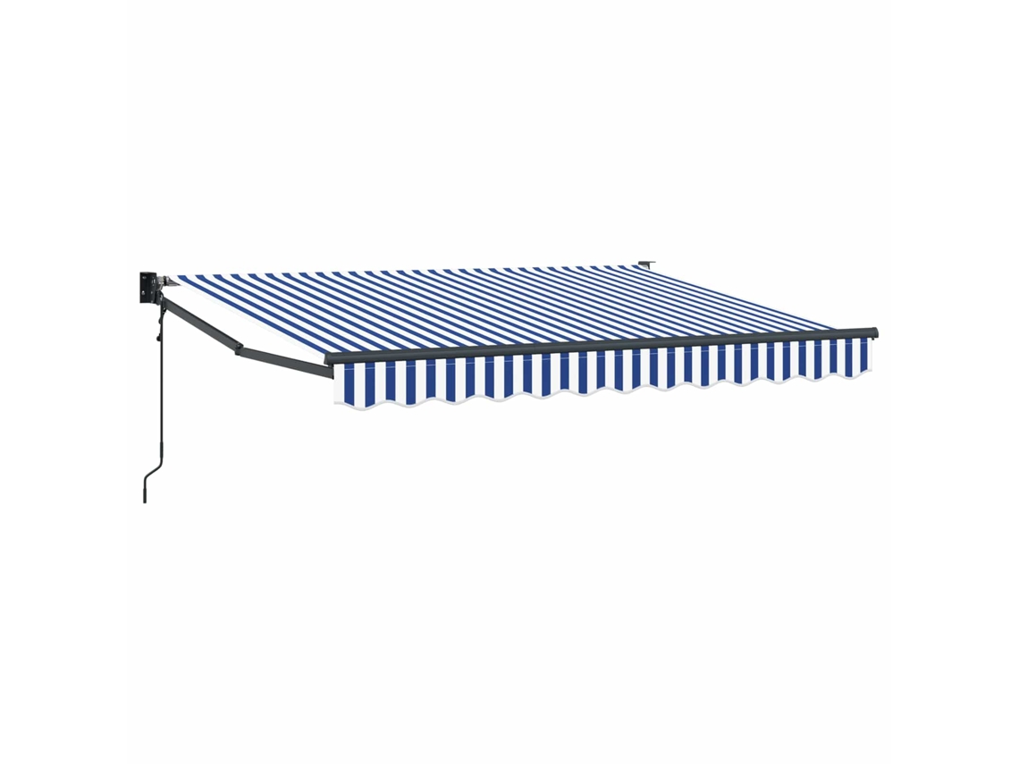 Vidaxl Toldo Retrátil Elétrico Azul E Branco 3,5 X 2 M