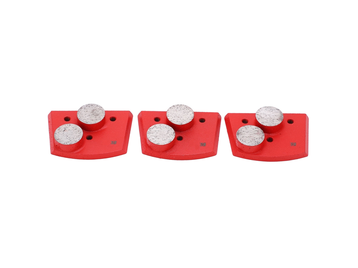 3 Peças Discos De Lixa Diamantada Trapézio Vermelho 30 Grosso 2 Dentes Cilíndricos Para Polimento De Concreto