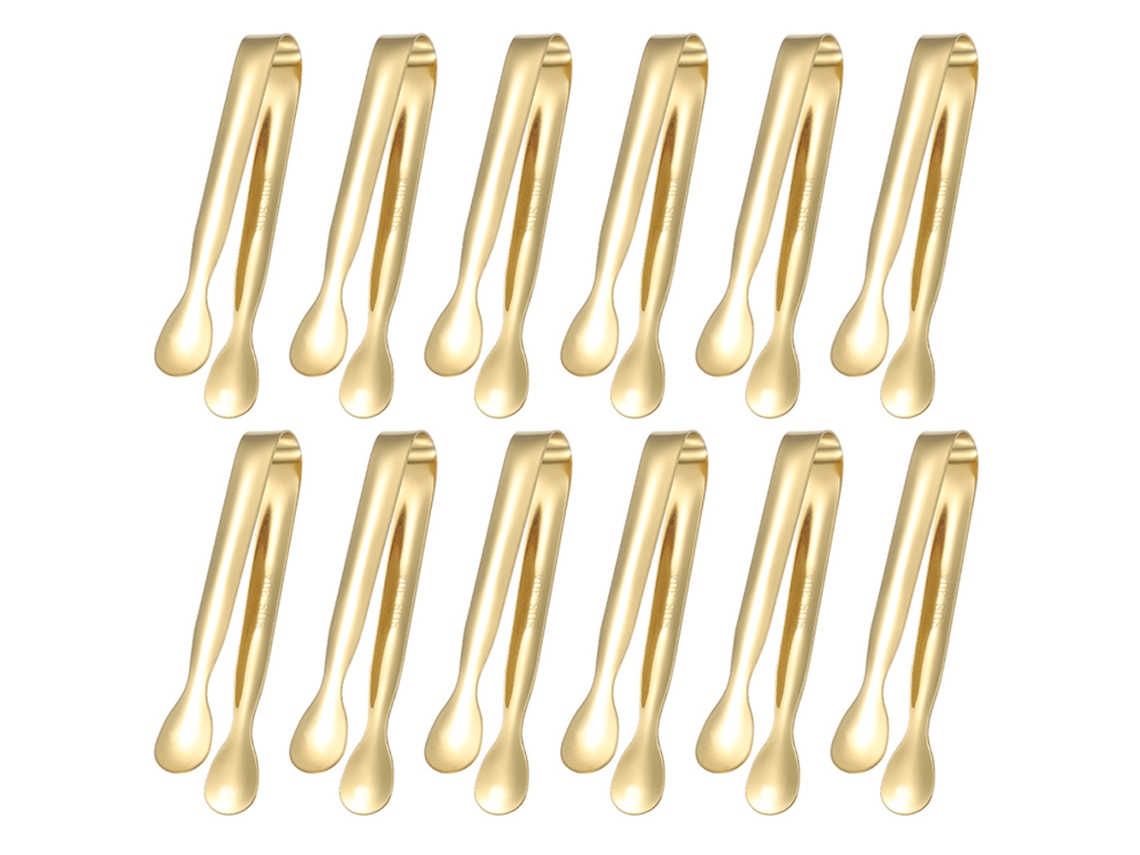 Ferramenta 12Pcs Cubo de Açúcar Aço Inoxidável Titular Pequeno Pinça Gelo Dourado 304 Pinças UISAVE