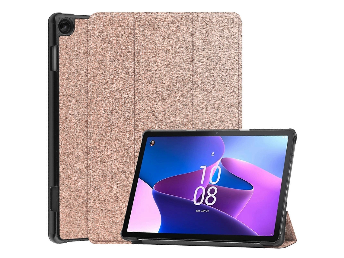 Capa De Couro Inteligente Com Suporte Triplo Para Tablet Lenovo Tab M10 3ª Geração / Tb328fu Custer Pure Color.