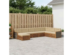 Vidaxl Conjunto De Sofás Para Exterior 8 Pcs Natural E Bege