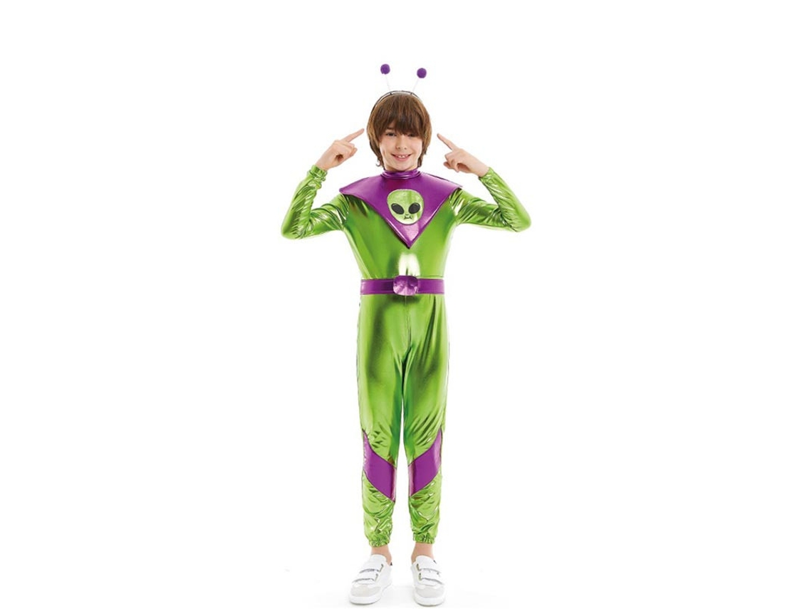 Fato de alienígena verde e roxo para criança