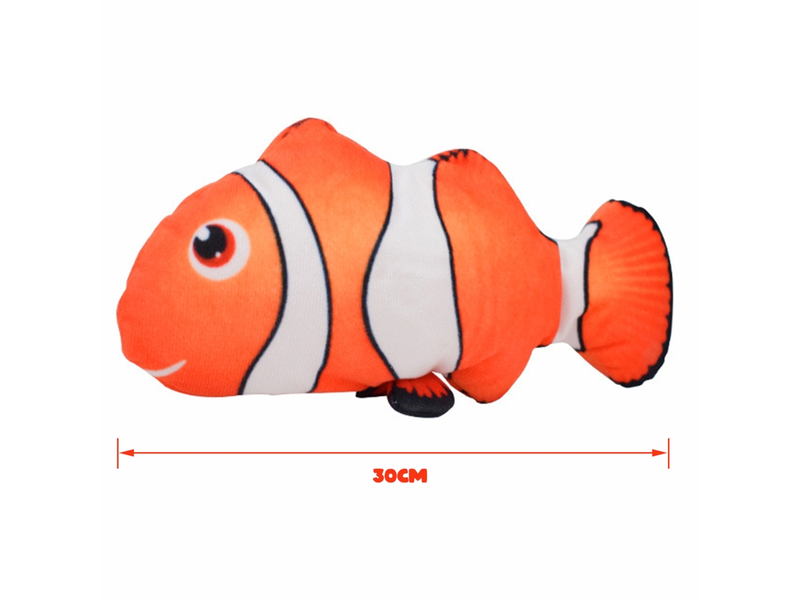 Aetheria peixe Saltitante Elétrico Simulado para Gato Peixe Palhaço Vermelho Brinquedo Balançante