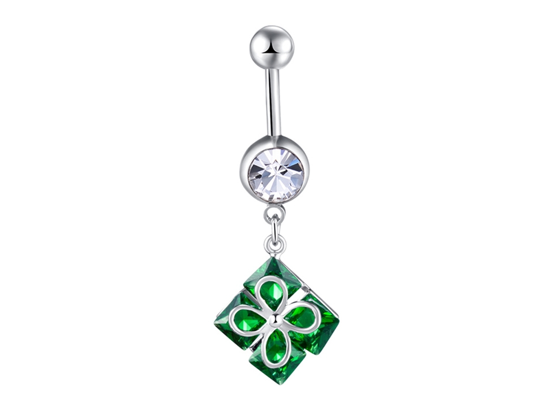Anel De Umbigo Anti-alergia Com Zircônia Flor Acessório Piercing
