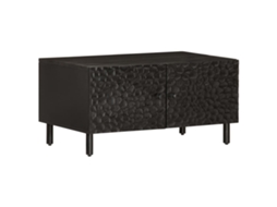 Vidaxl Mesa De Centro 80x50x40 Cm Madeira De Mangueira Maciça Preto