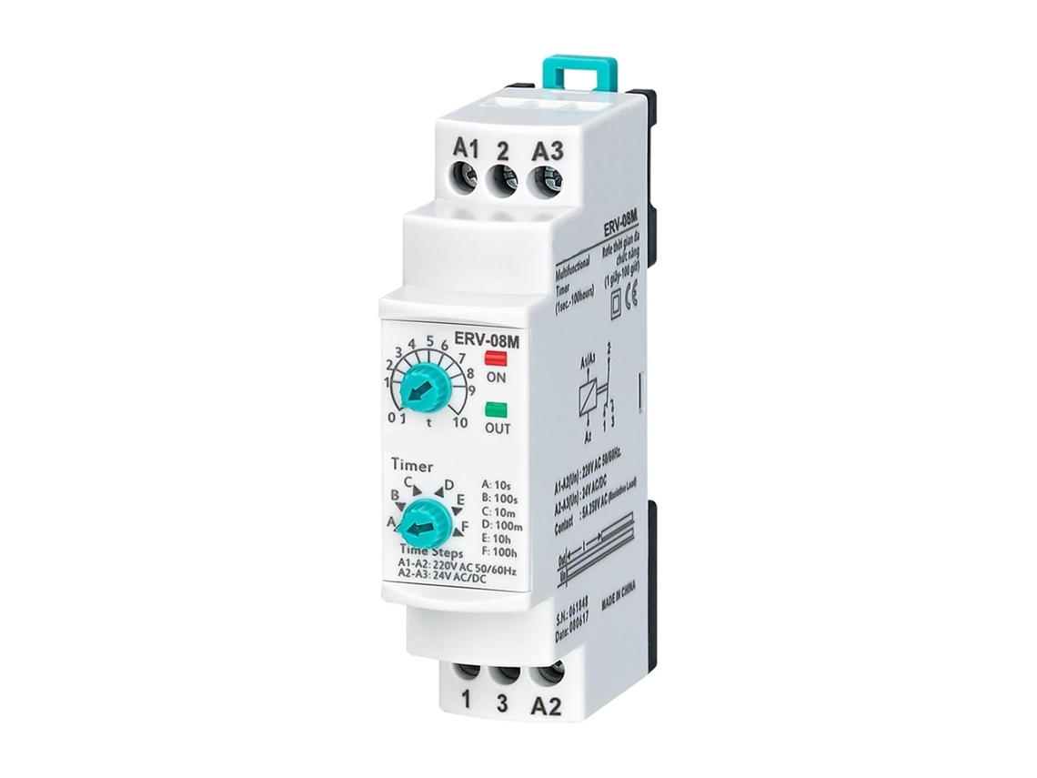 Relé Eletrônico Ajustável Com Retardo De Tempo Erv-08m (0