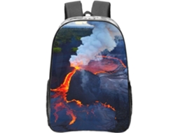 Mochila Transparente Kilauea Com Estampa Vulcão, Ideal Para Estudantes, Escola Viagens, Bolsos Multiuso