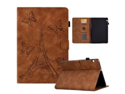 Capa‑flip De Couro Em Relevo Padrão Torre Halinuia Para Tablet Huawei Mediapad T5