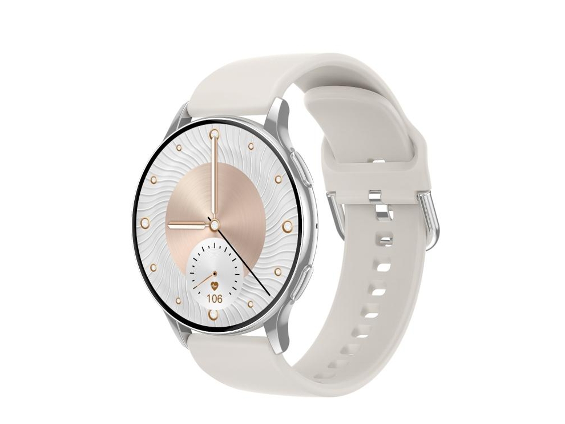 (prateado) Smartwatch Feminino Com Tela Amoled Redonda De 1,32 Polegadas