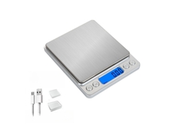 Balança Digital De Aço Inoxidável De Alta Precisão, (capacidade Precisão 3kg/0.1g) Recarregável Czhhmart