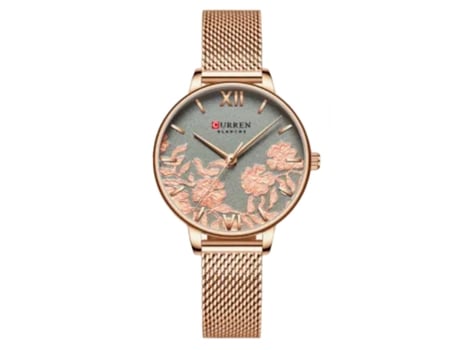 Relógio CURREN Floral Mulher (Aço Inoxidavel - Rosa)