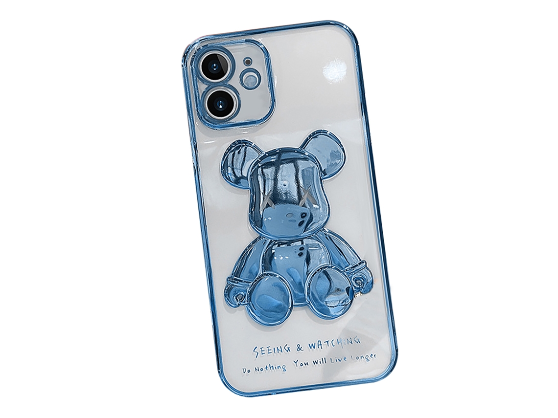Capa para Telefone EOOCOO com urso violento 3D, eletroplatado transparente