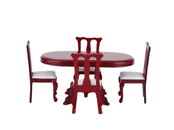 Ats conjunto de Mesa e Cadeiras de Cozinha para Casa de Bonecas 1:12, Móveis Miniatsura Acessório Brinquedo