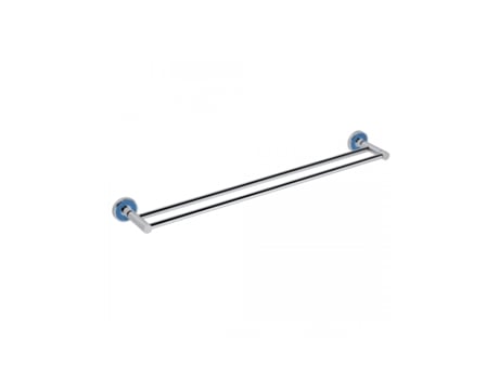 TREND-I: Suporte duplo de toalhas, 600 mm, azul claro
