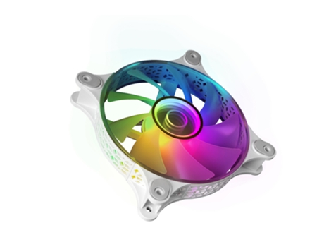 Cooler MARS GAMING Argb 360° 12 cm Mf-3D Branco Espelho 3D Infinito Anti-Vibração