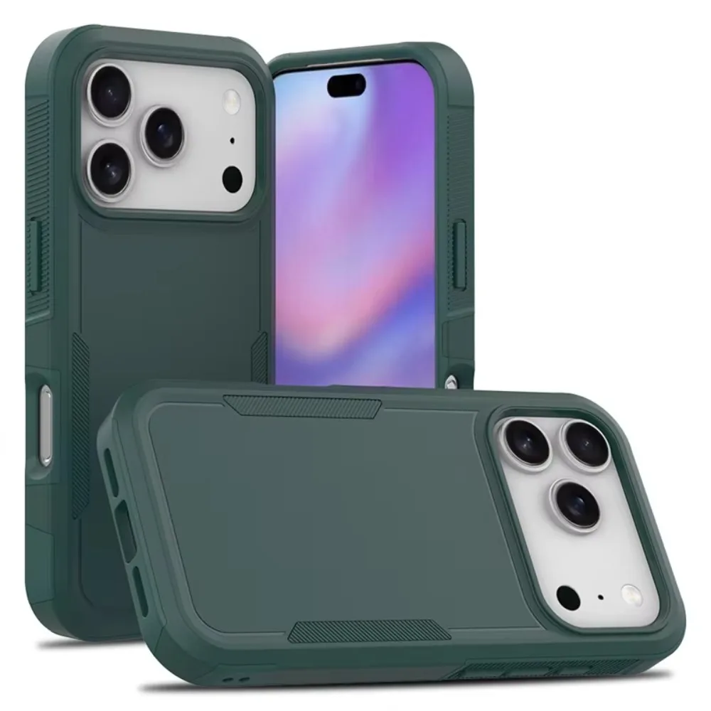 (verde, Iphone 14 Plus) Capa Premium Híbrida 2 Em 1 Resistente A Impactos Com Parte Traseira Reforçada Em Policarbonato