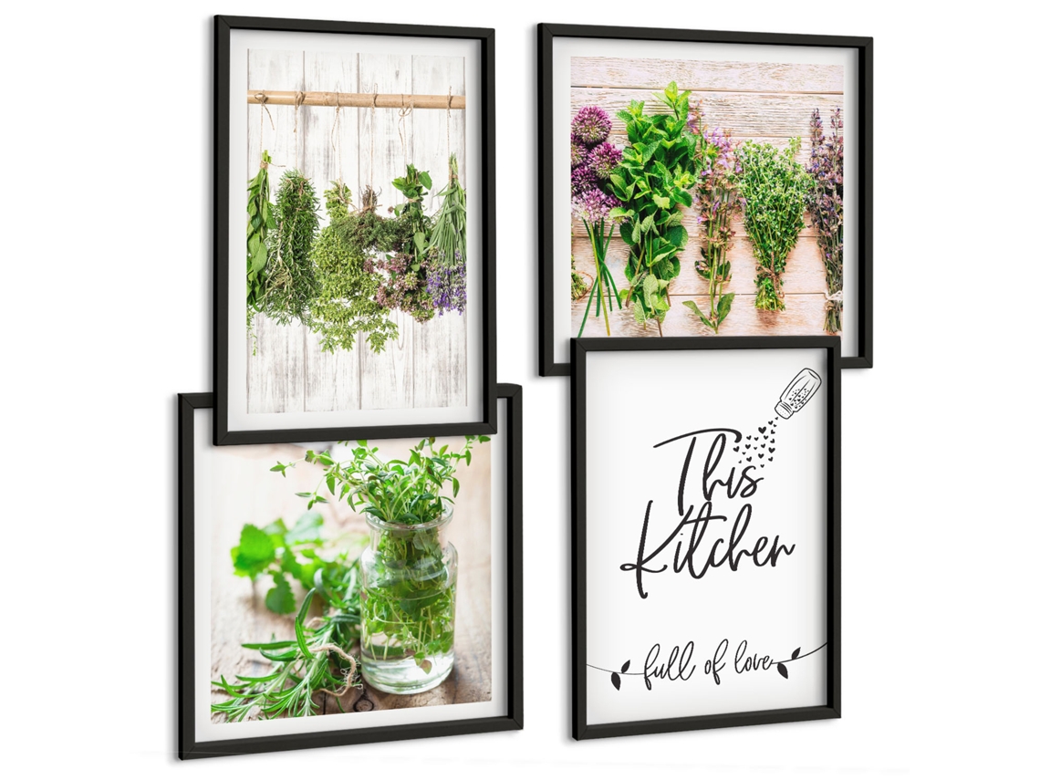 Pinturas Murais Modernas Constelações Espaciais, Sagitário Moldura Preta Quadros Para O Escritório Espelharte (conjunto De 4 Imagens)