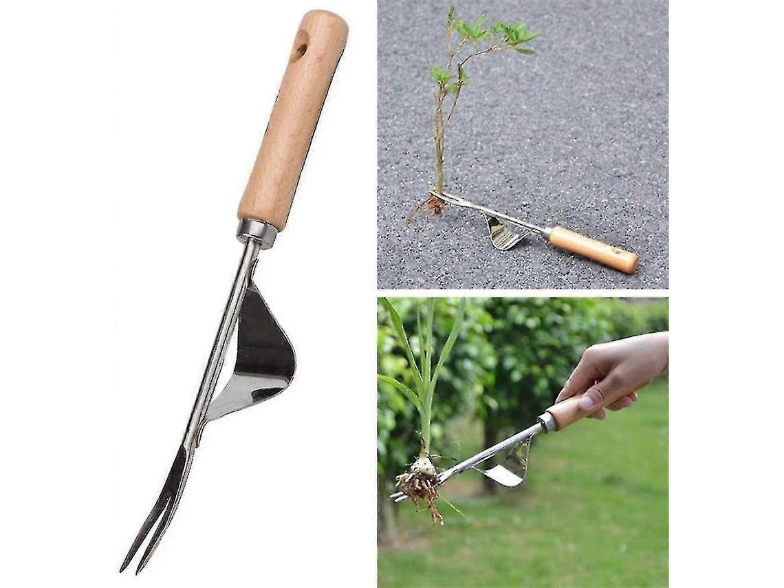 Capinadeira manual AQUAFORGE, de aço inox com cabo de madeira