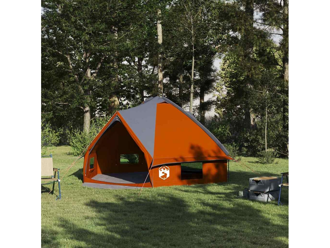 Vidaxl Tenda Teepee Para 6 Pessoas 6 Pessoa Cinza E Laranja