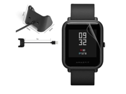 Kit Carregador Usb Charger Película Protectora Ecrã Gel Full Cover Xiaomi Amazfit Bip